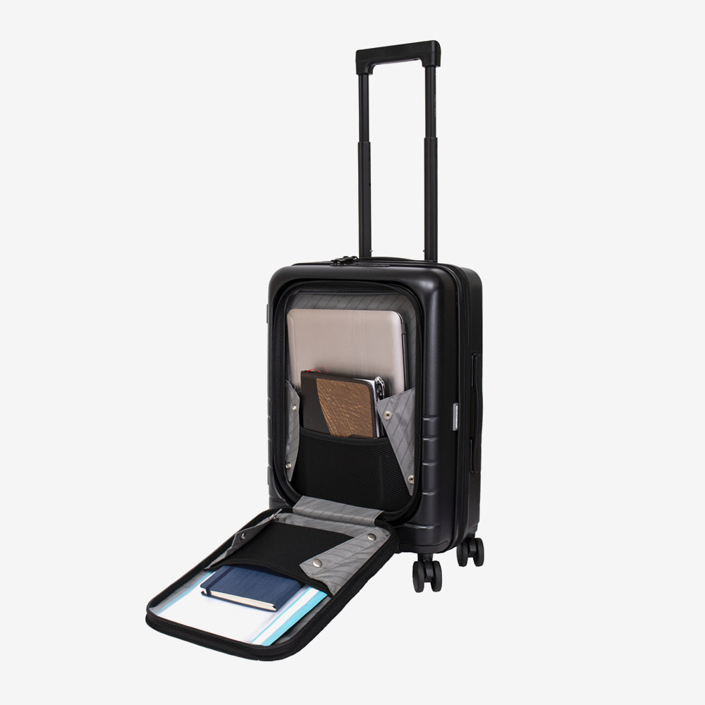CarryOn With Laptop Compartment ENZO NORI SYDNEY2 55 cm Polycarbonate Black